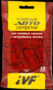 Влажные автосалфетки ivf для кожи 10шт. (0048)