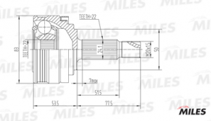 GA20195 ШРУС LADA 110-112/08-099 1.1-1.5 86- нар.
