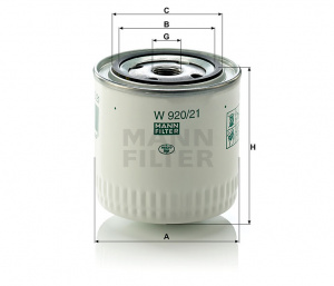 Фильтр масляный 2101 MANN FILTER W920/21