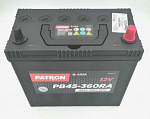 Аккумулятор Patron Asia 12V 45Ah 360A (R+) B0 Тонкие Клеммы Jis T1 237X127x227mm 11,3Kg PATRON арт. PB45-360RA полярность обратная (-) (+)