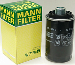 Фильтр масляный MANN-FILTER ДВС а/м W 719/45 