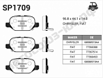 Колодки тормозные задние SANGSIN SP1709 LADA 1118 Sport, 2190 Sport, 2180 Lada Vesta SW/SW Cross